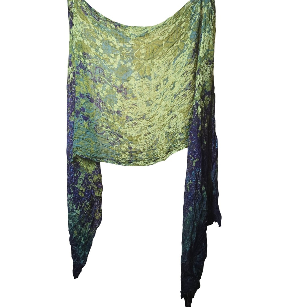 Scarf Belt Shawl Sash Table Runner Bandana Cover Up Purple Green Ombre 66x20 VTG